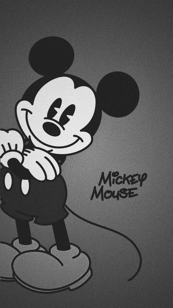 White Mickey Mouse, Mickey Mouse, black and white, SD Phone Wallpaper