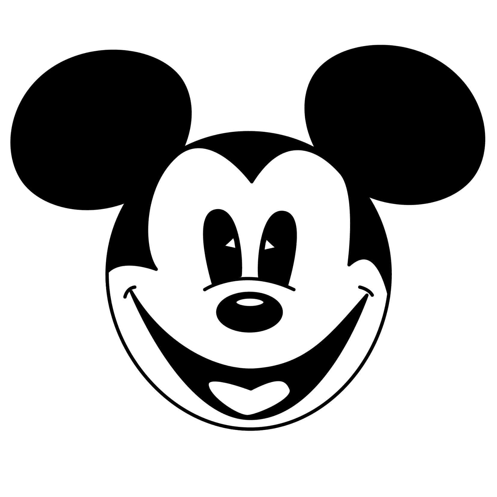 White Mickey Mouse, Mickey Mouse, black and white silhouette, HD Desktop Wallpaper