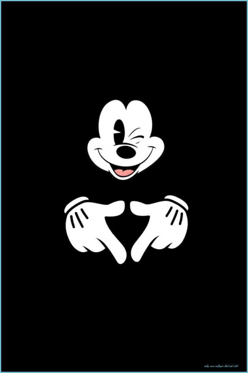White Mickey Mouse, Mickey Mouse, winks, SD Phone Wallpaper