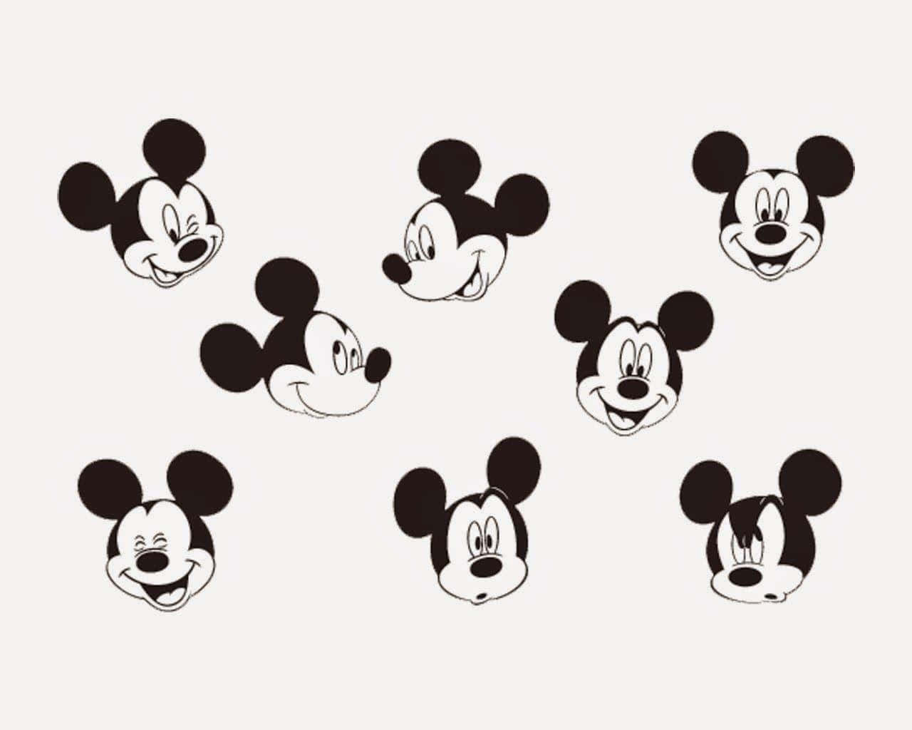 White Mickey Mouse, Mickey Mouse, black and white, HD Desktop Wallpaper