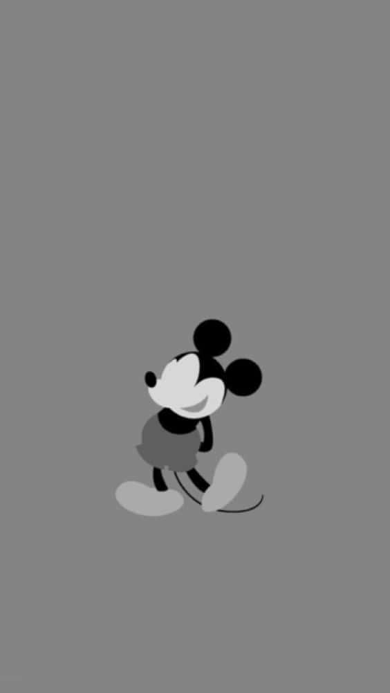 White Mickey Mouse, Mickey Mouse, grayscale, SD Phone Wallpaper
