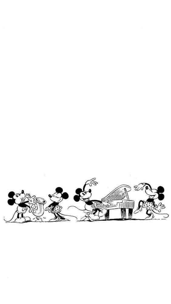 White Mickey Mouse, Mickey Mouse, black and white cartoon strip, SD Phone Wallpaper
