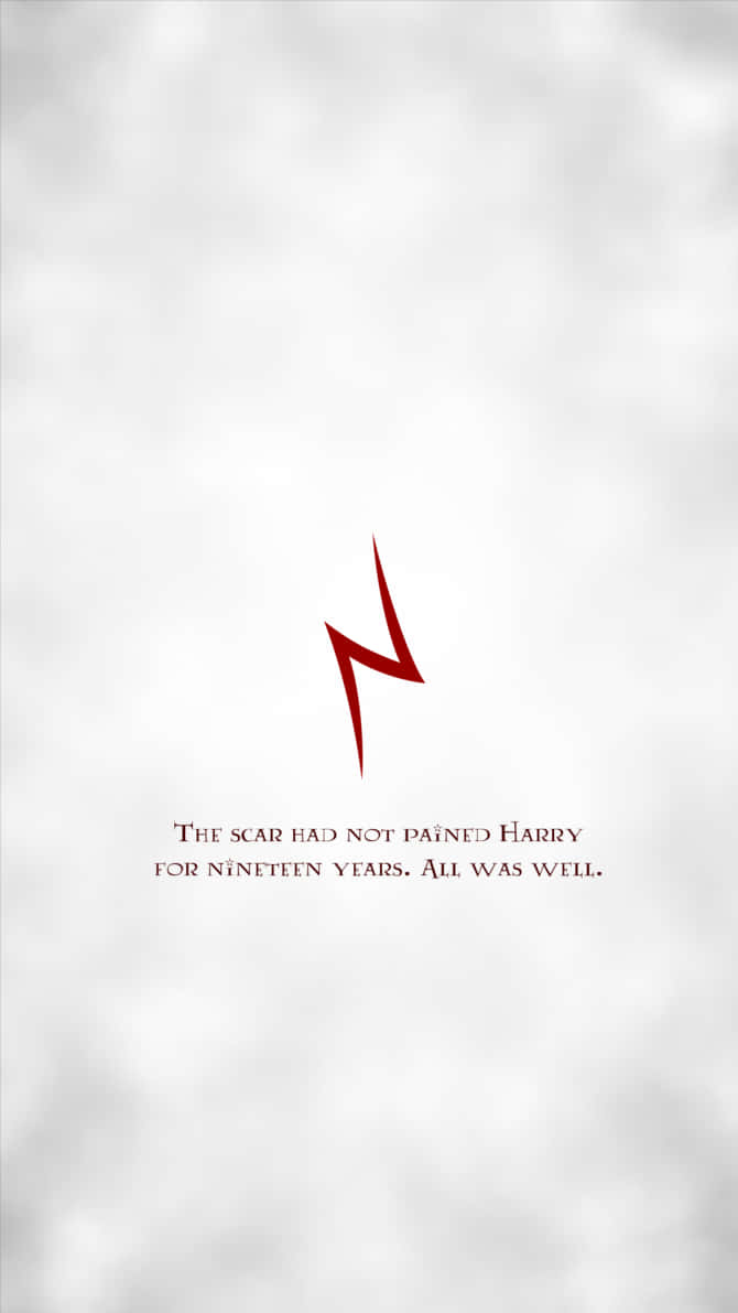 white minimalist iphone, red lightning bolt scar, cloudy gray background, SD Phone Wallpaper