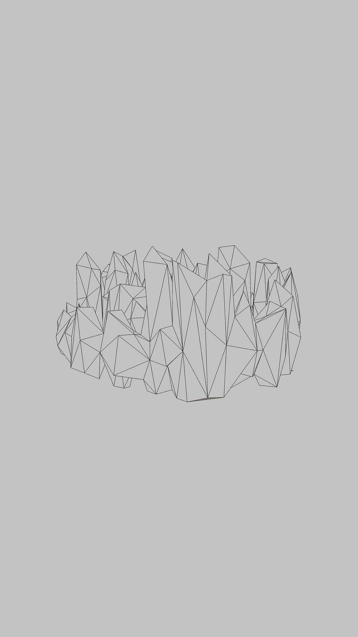 white minimalist iPhone, black background, minimalist geometric crystal cluster, Full HD Phone Wallpaper