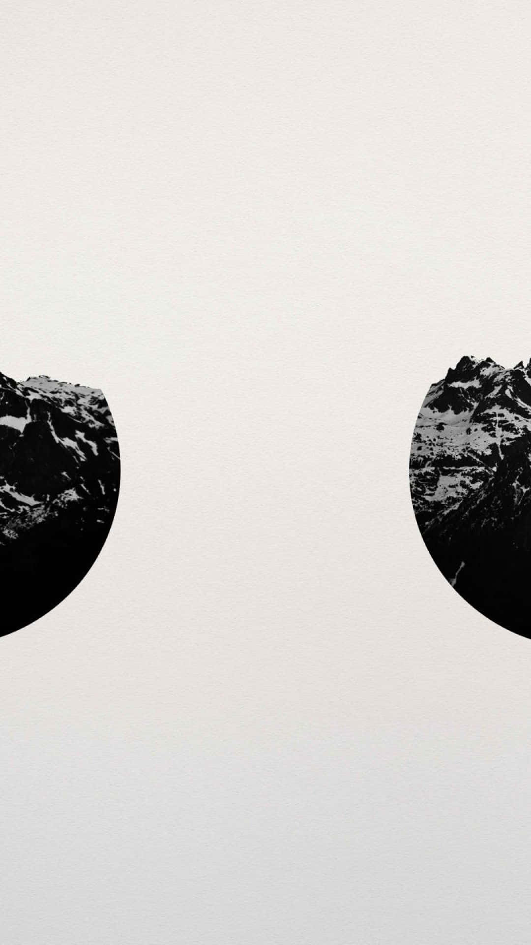White Minimalist iPhone, black mountain silhouettes, minimalist white void, Full HD Phone Wallpaper