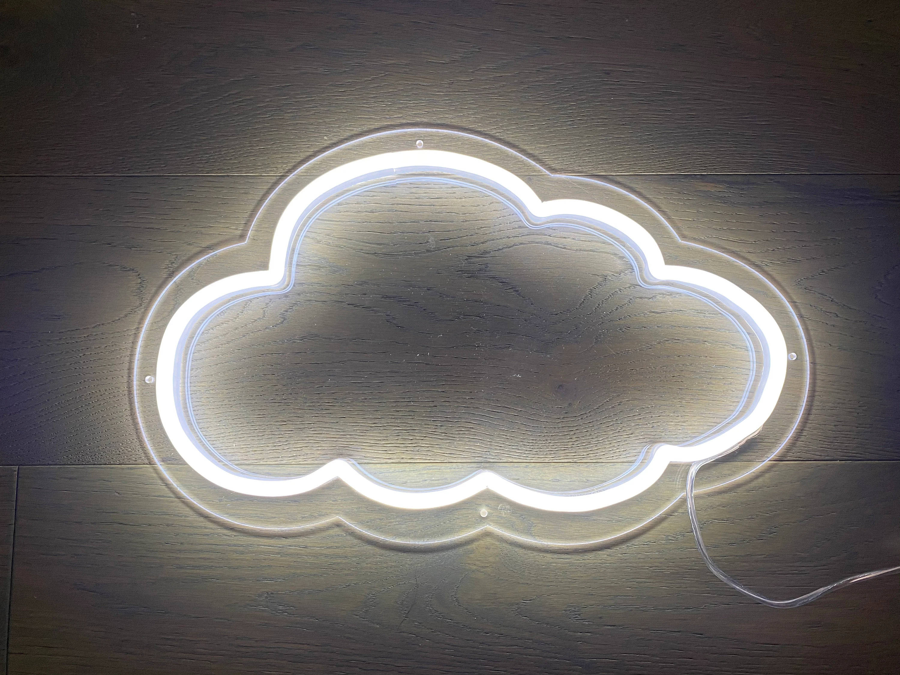White Neon Aesthetic, white neon cloud, glowing white neon cloud light fixture, 2K Desktop Wallpaper