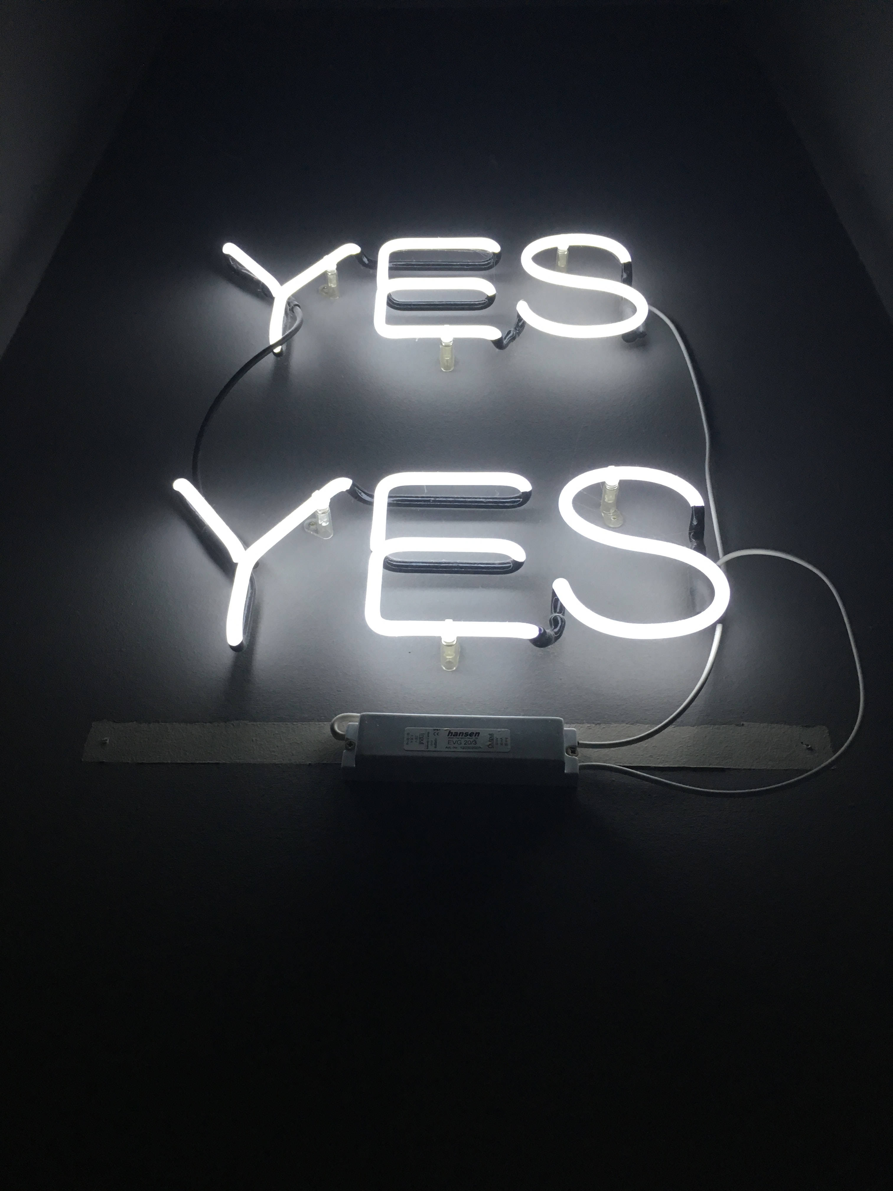 Yes Yes White Neon Aesthetic, white neon signs, YES, 4K Phone Wallpaper