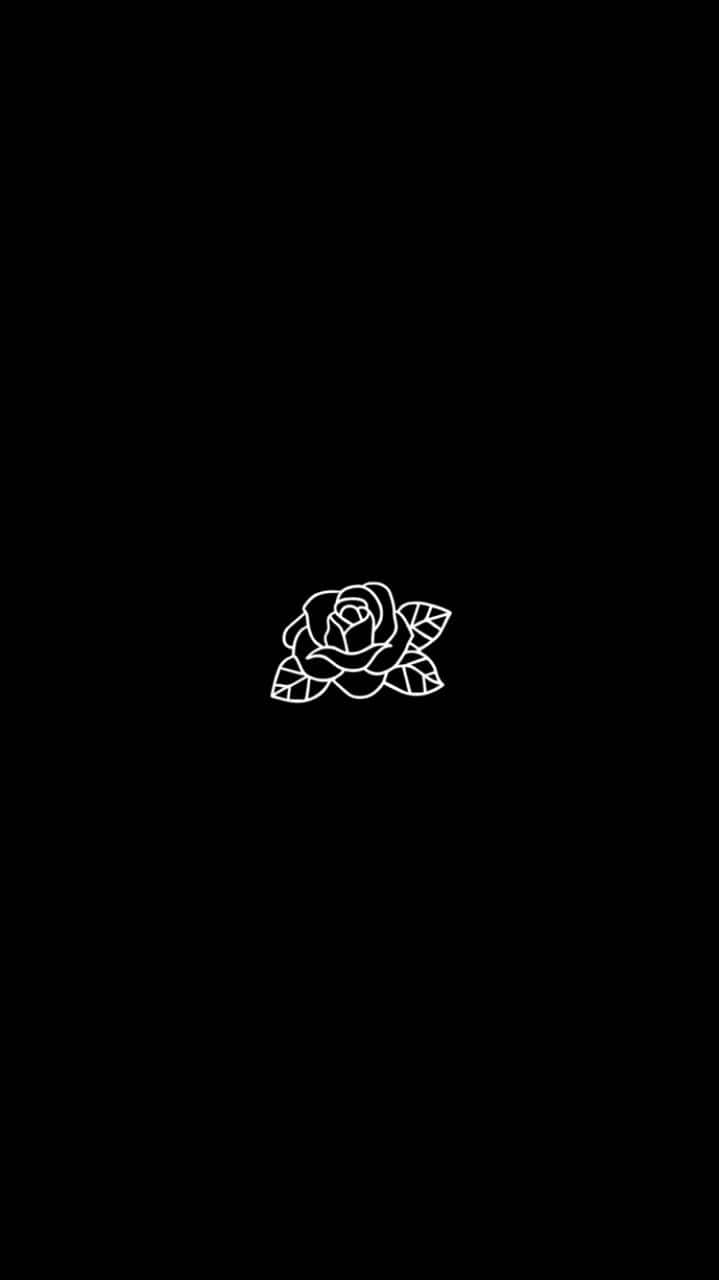 White Neon, rose, leaves, HD Phone Wallpaper