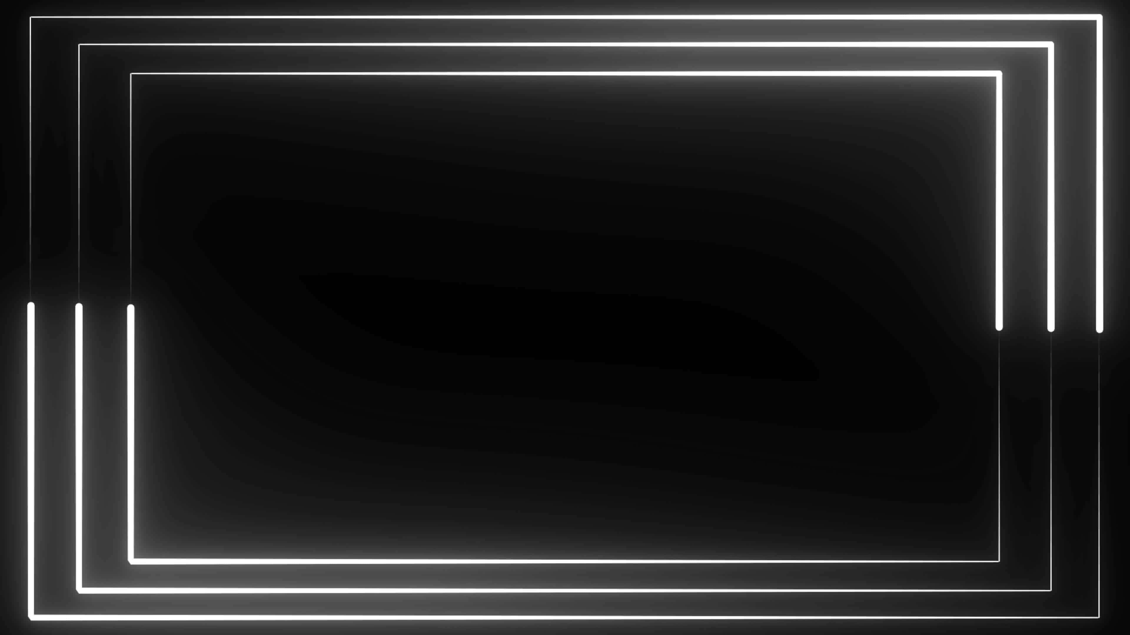 white neon, glowing white neon rectangles, gradient black void, 4K Desktop Wallpaper