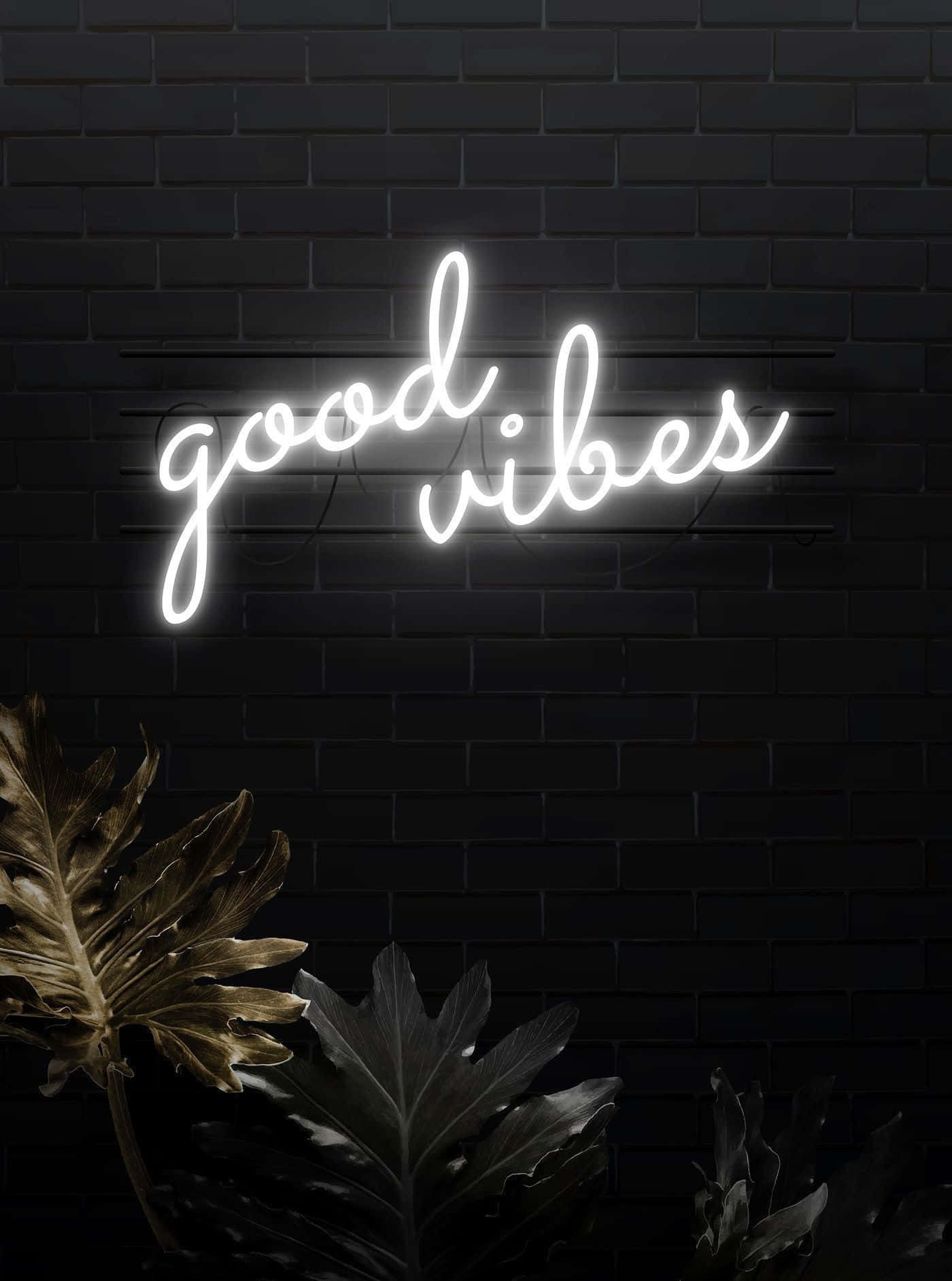 White Neon, good vibes, glowing white neon sign, HD Phone Wallpaper