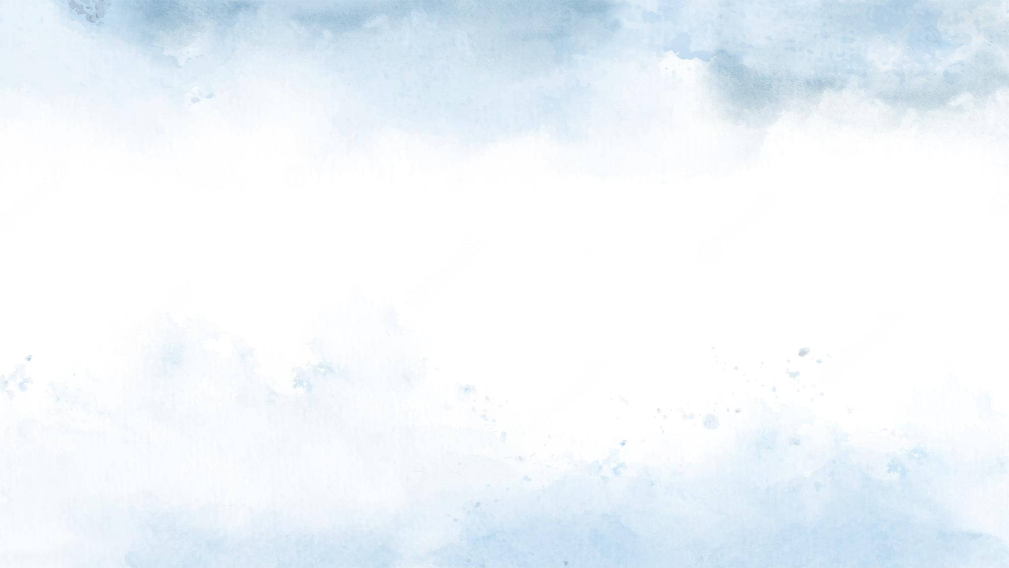 Blue Clouds, White Pastel, Soft watercolor wash, Full HD Desktop Wallpaper