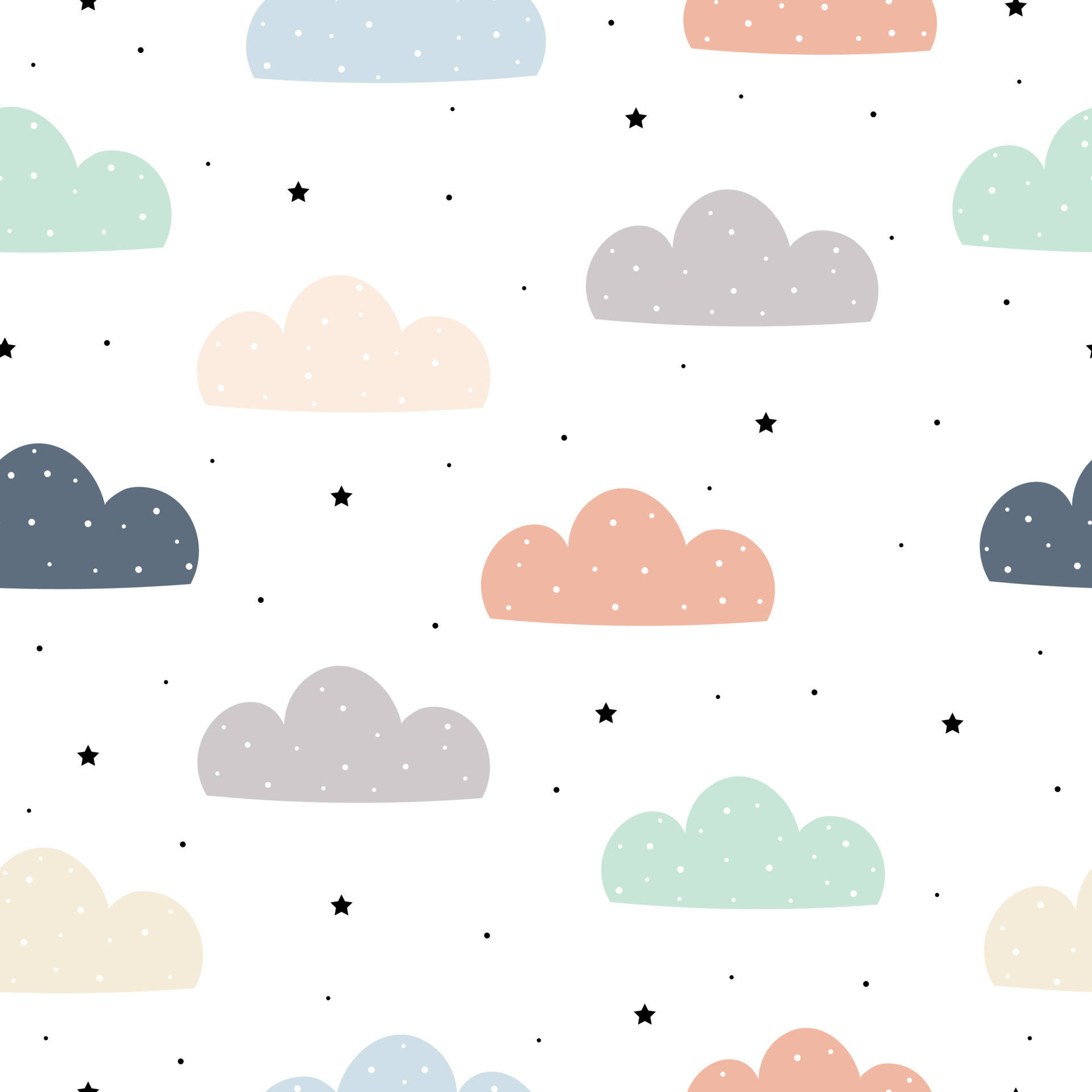 White Pastel, snow clouds, pastel-colored clouds, Full HD Desktop Wallpaper