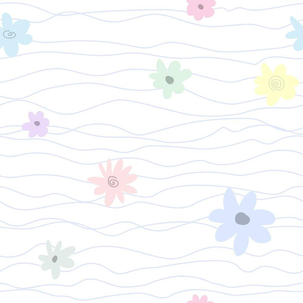 White Pastel, pastel flowers, soft wavy lines, SD Desktop Wallpaper