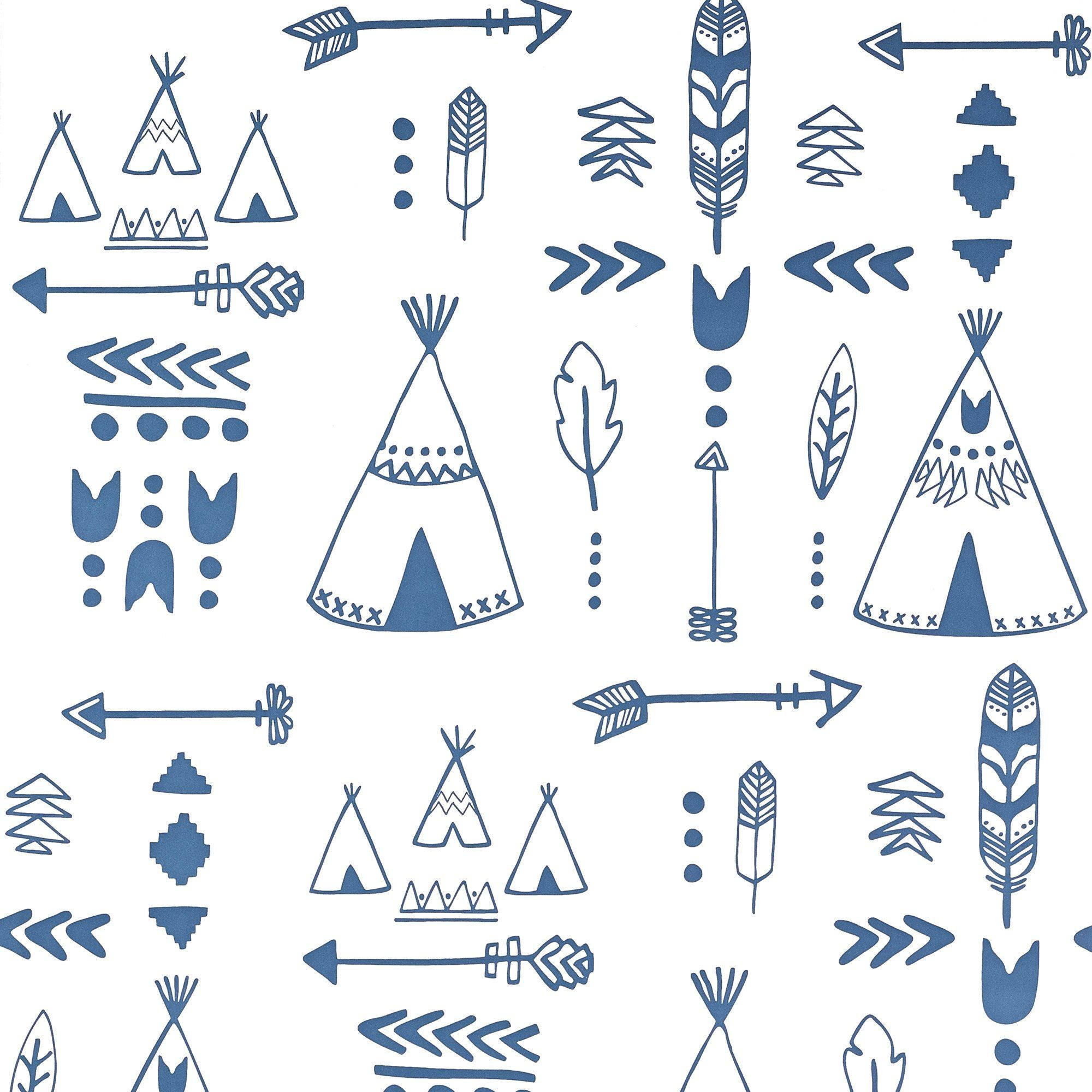 tribal-style teepees, arrows, feathers, Full HD Desktop Wallpaper
