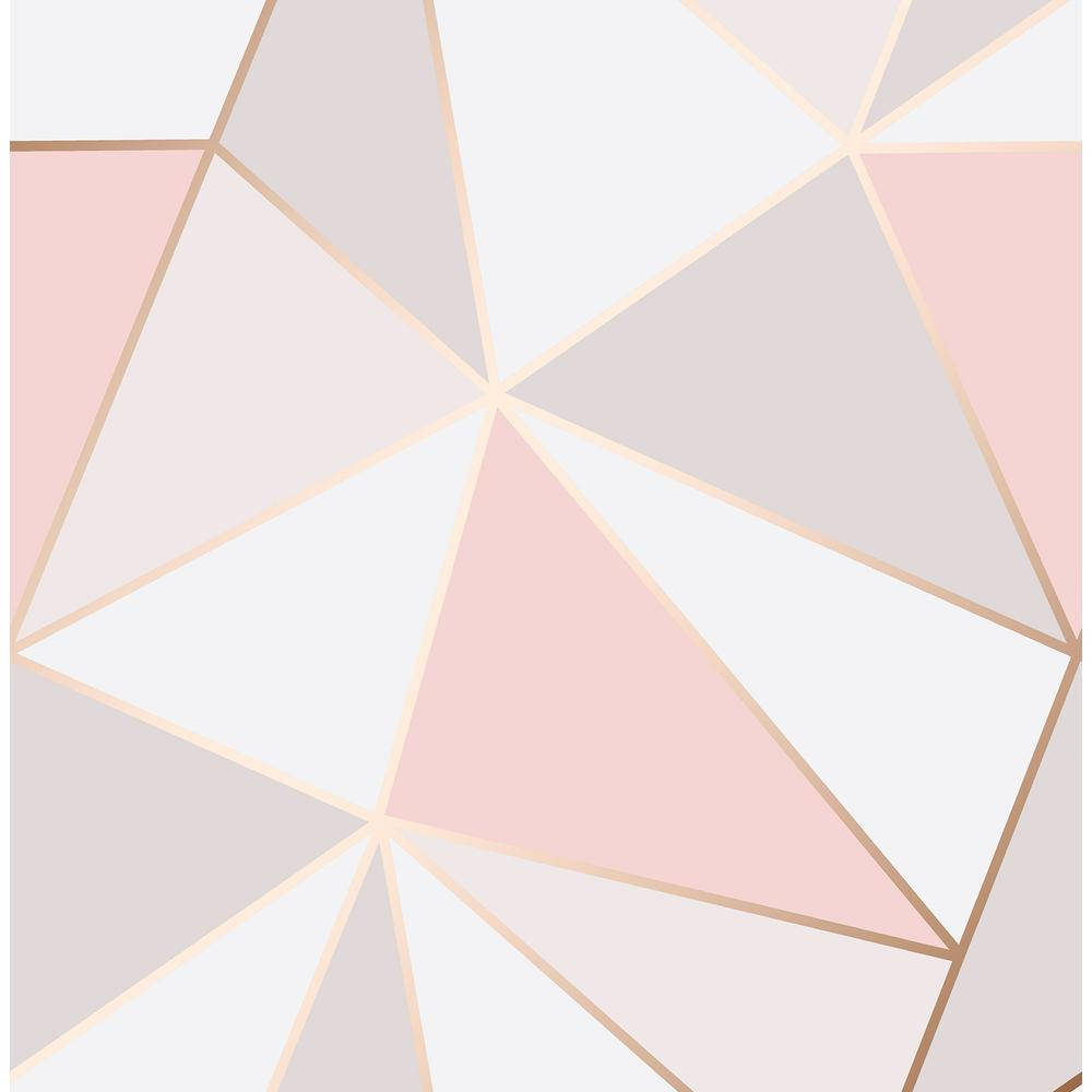 rose gold, soft pink beige, white triangles, SD Desktop Wallpaper