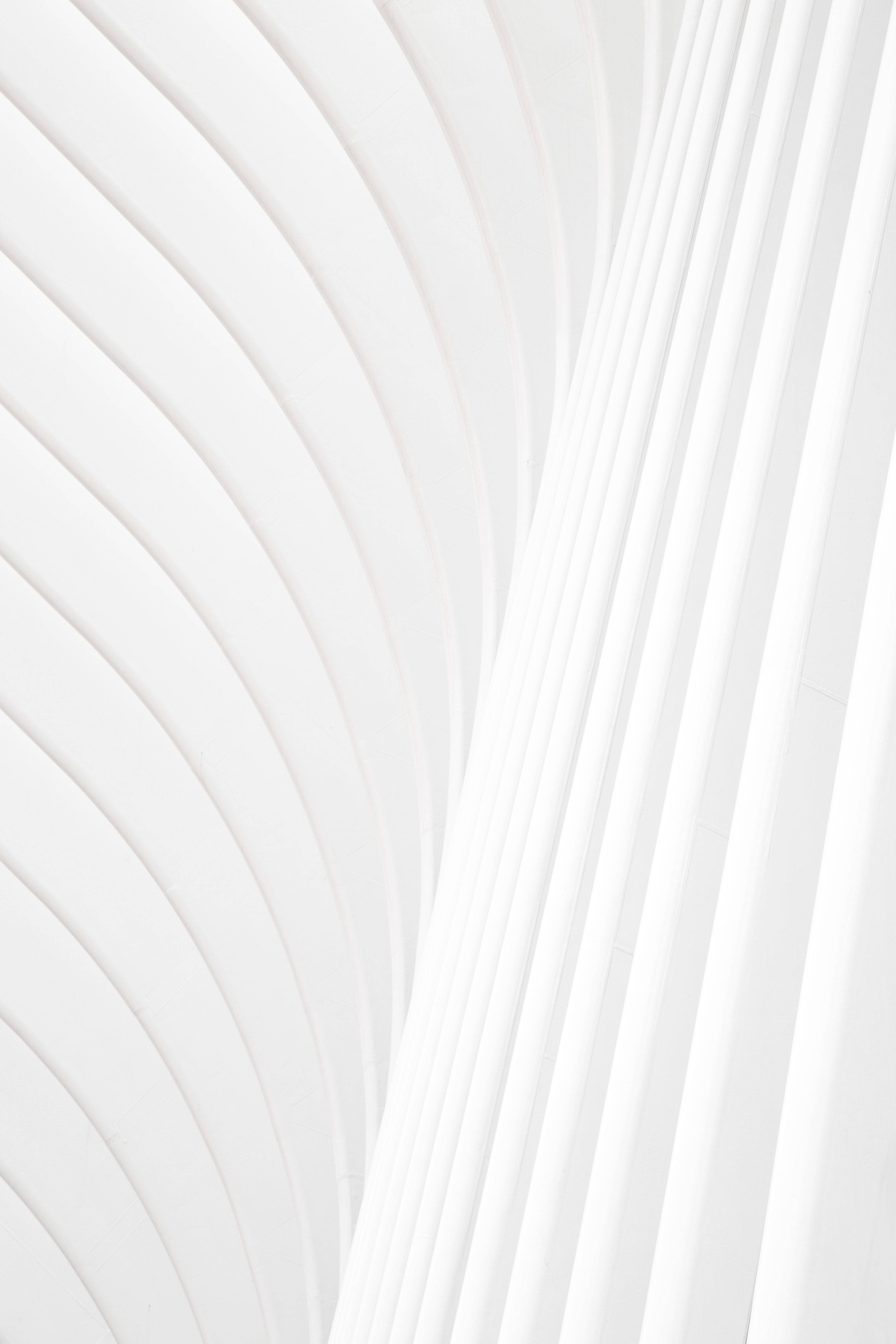 Portrait Solid White Pattern, minimalist abstract pattern, flowing white curved and straight lines, 5K Phone Wallpaper
