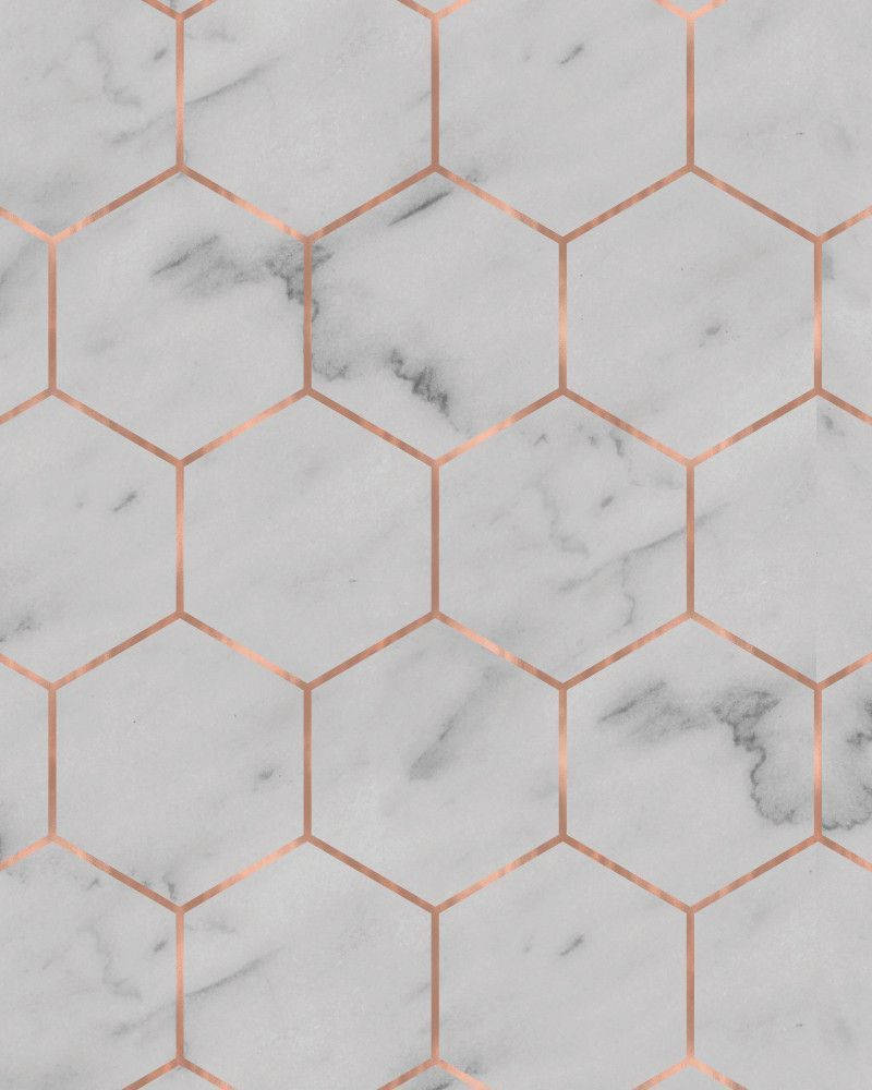 hexagon, marble, white, SD Phone Wallpaper