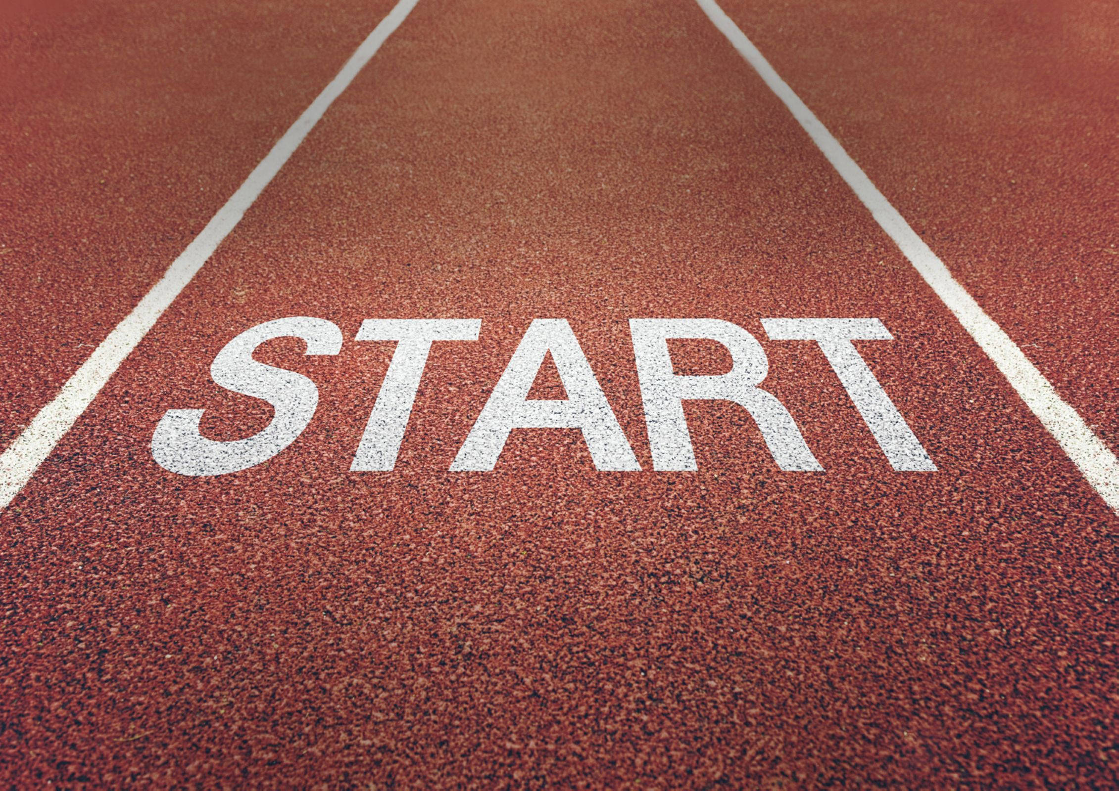 START, red running track, white letters, Full HD Desktop Wallpaper