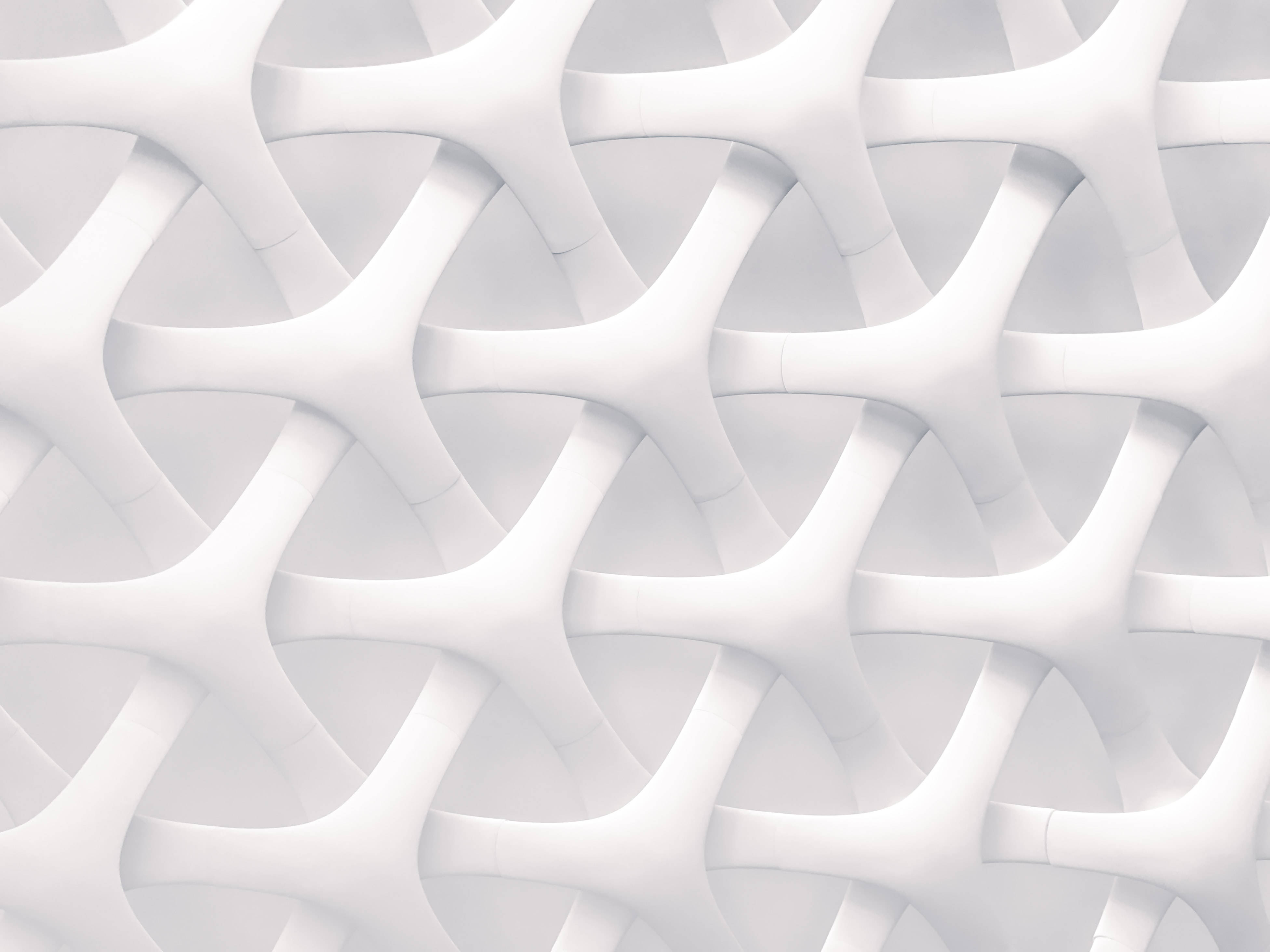 Mesh White Pattern, geometric lattice pattern, soft shadows, 4K Desktop Wallpaper