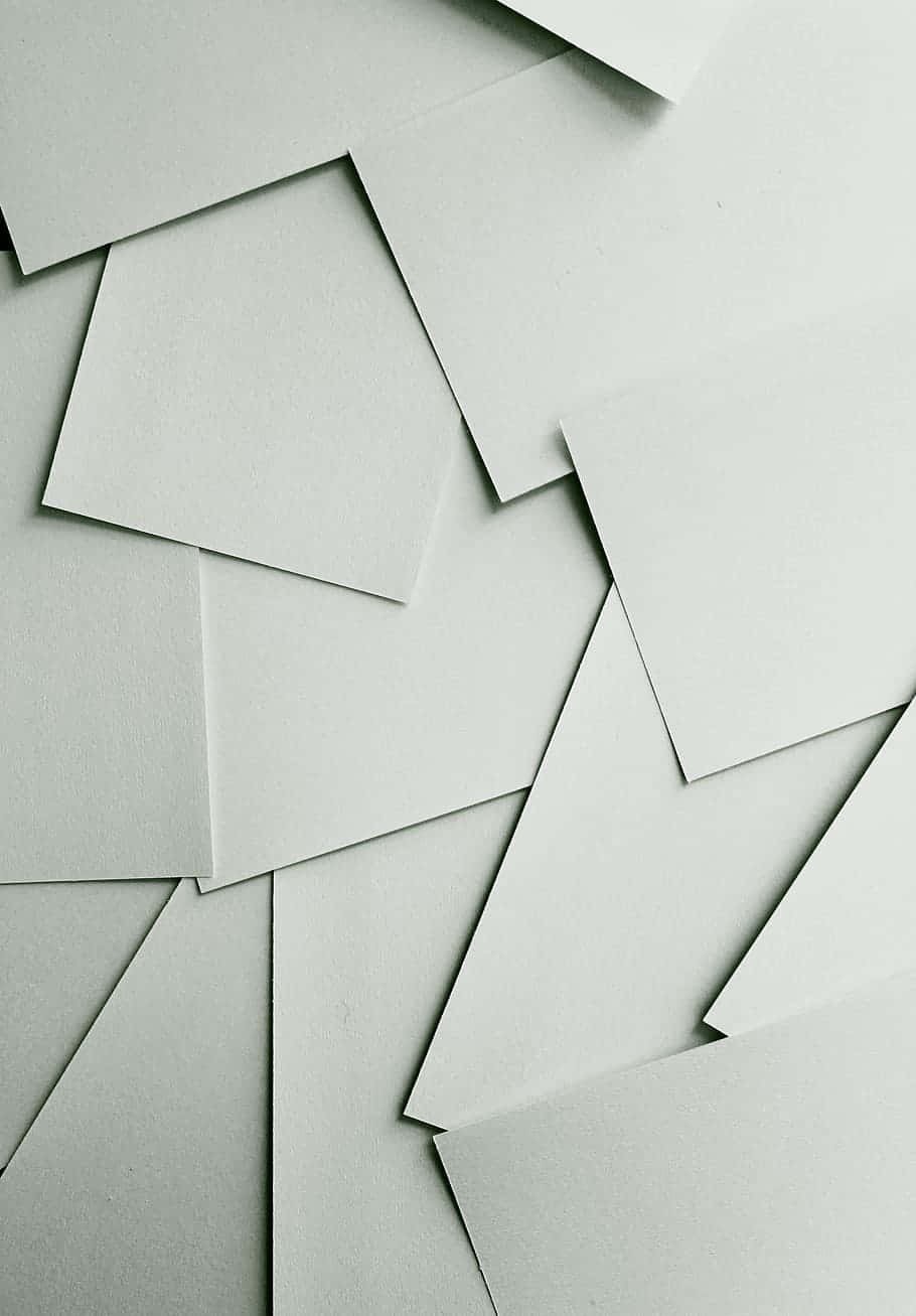 light gray paper sheets, minimalist geometric pattern, soft shadows, HD Phone Wallpaper