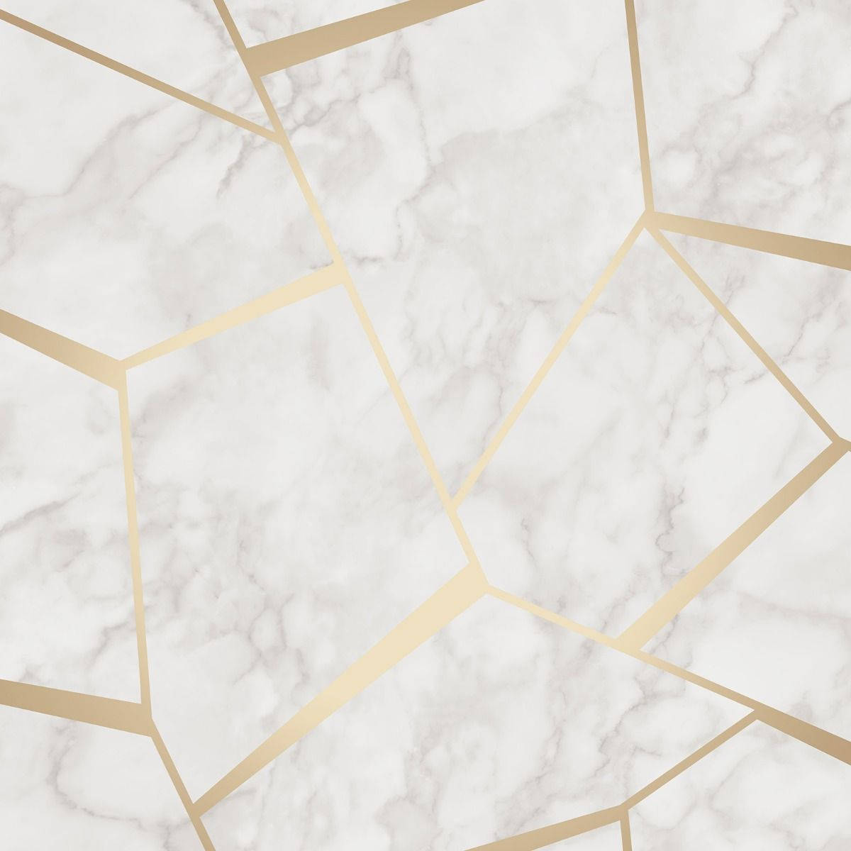 fractal marble, white marble surface, gold geometric lines, SD Desktop Wallpaper