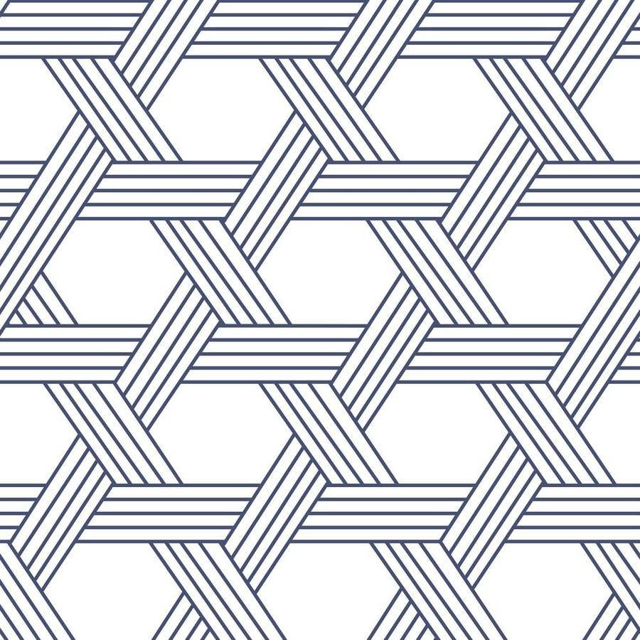 Blue Weave White Pattern, dark blue lines, repeating hexagonal shapes, SD Desktop Wallpaper