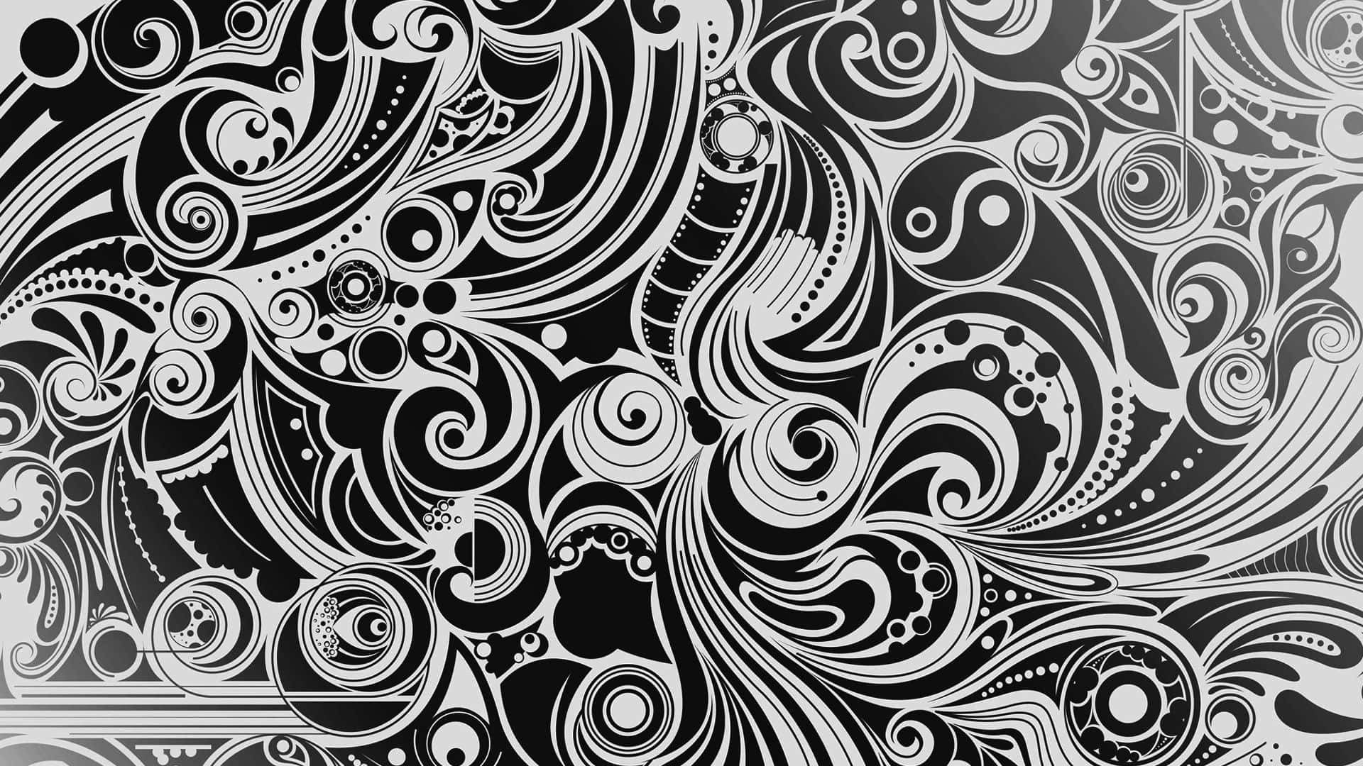 white pc, 1920 x 1080, black and white abstract pattern, Full HD Desktop Wallpaper