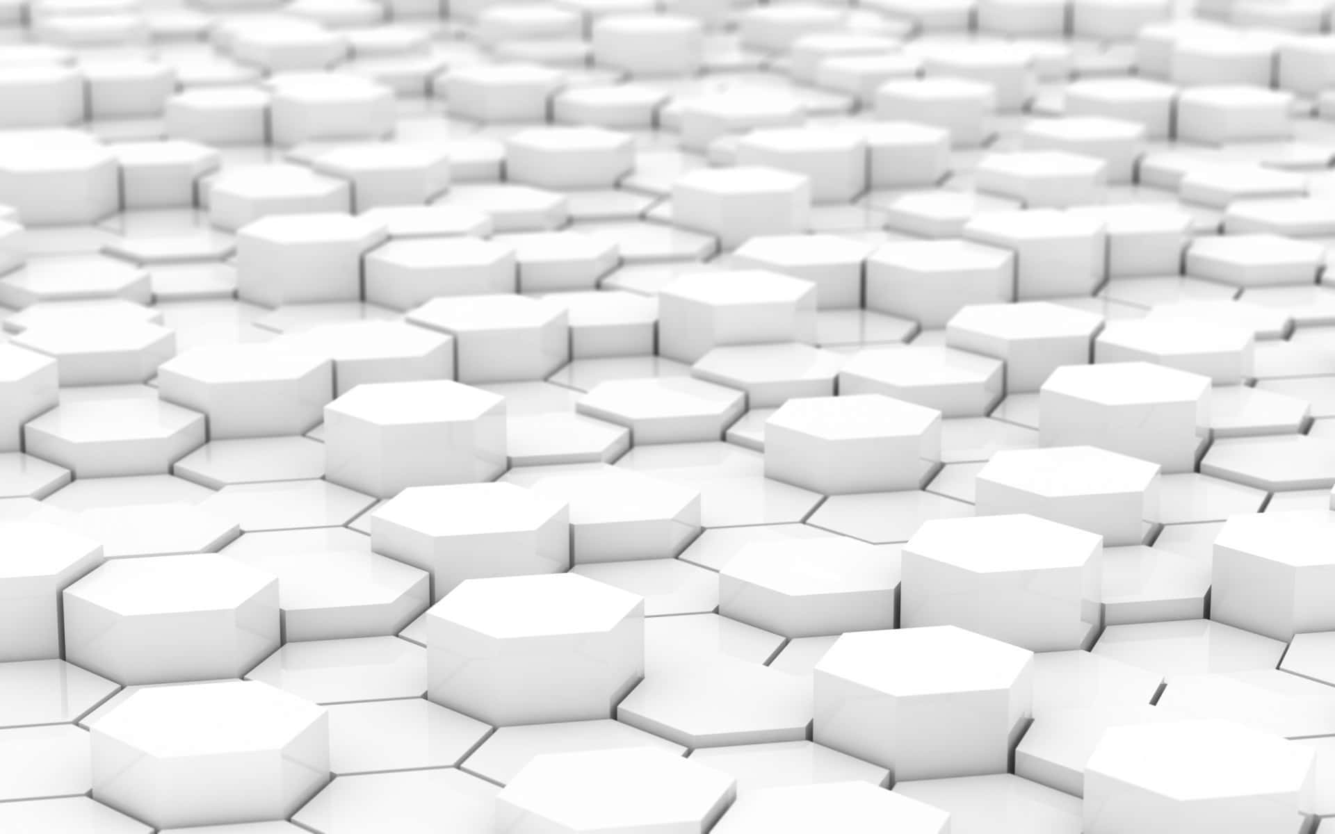 white hexagonal tiles, soft focus, clean geometric precision, Full HD Desktop Wallpaper
