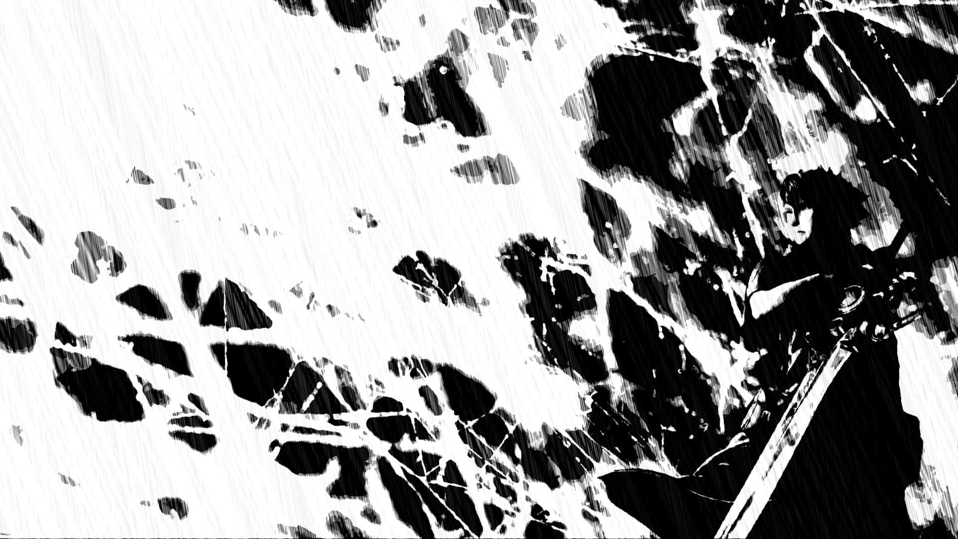 white computer, anime warrior, shattered glass, Full HD Desktop Wallpaper