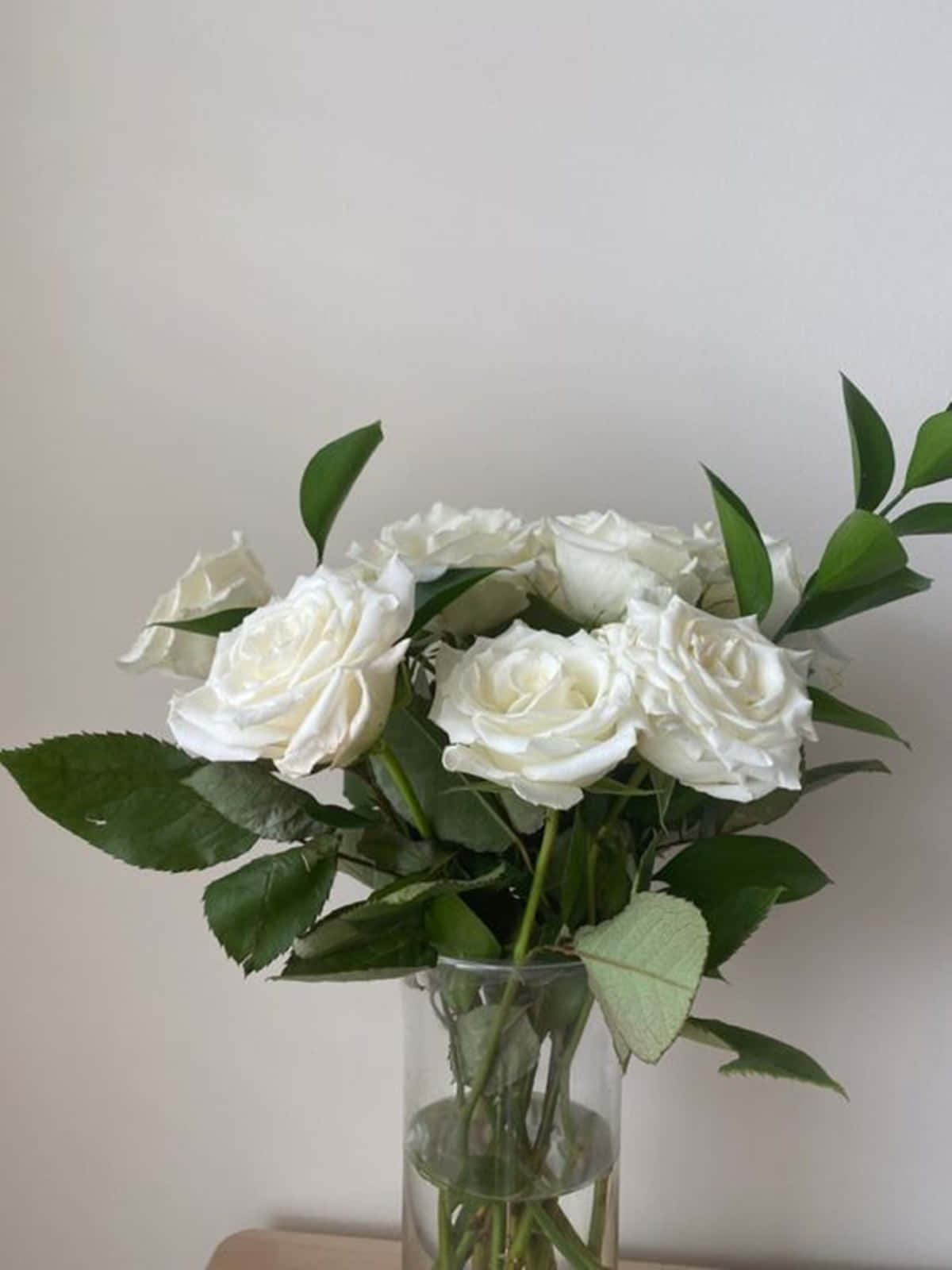 White Rose Aesthetic, clear glass vase, pristine white roses, HD Phone Wallpaper