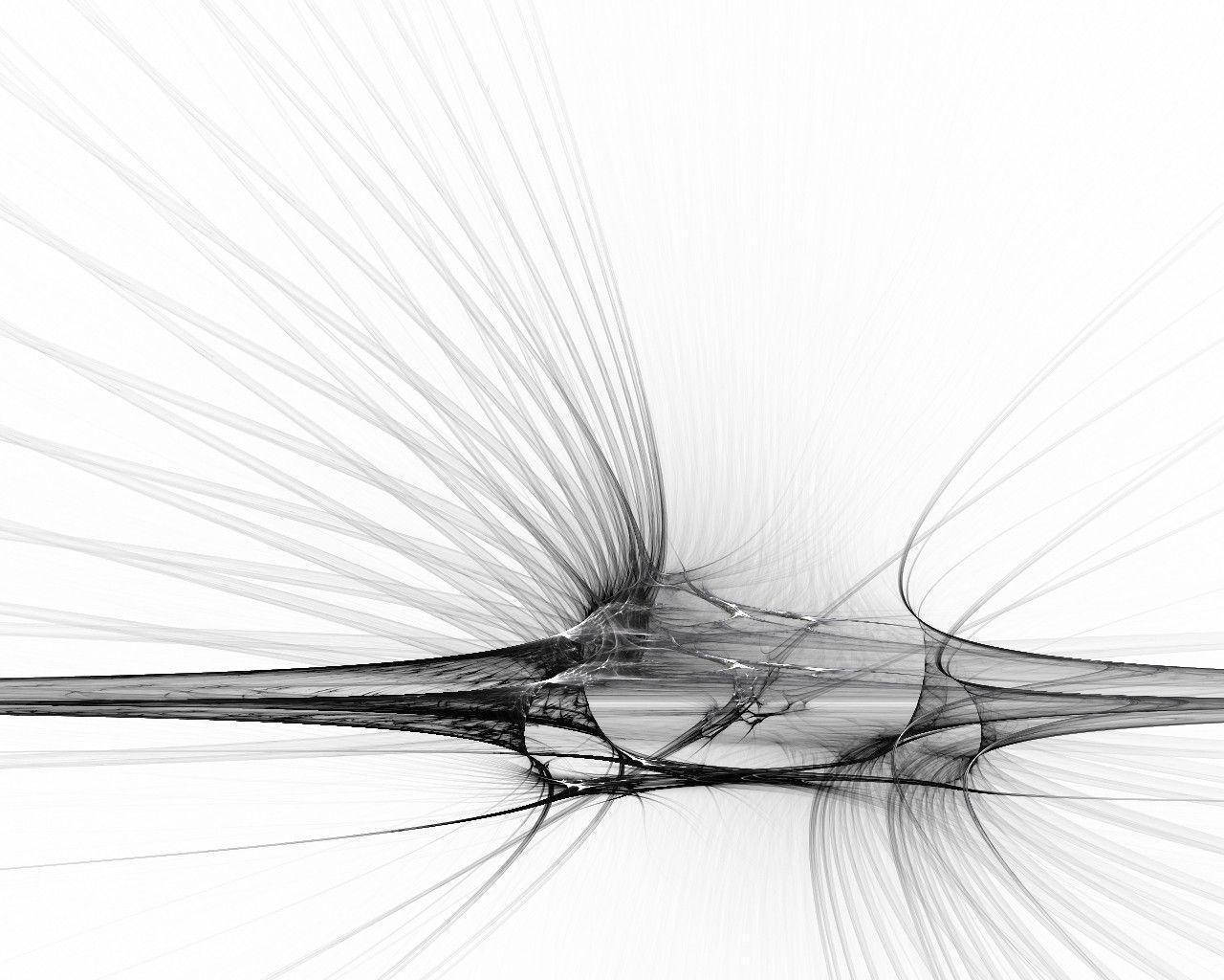 gray abstract art, white screen, monochrome abstract fractal design, HD Desktop Wallpaper