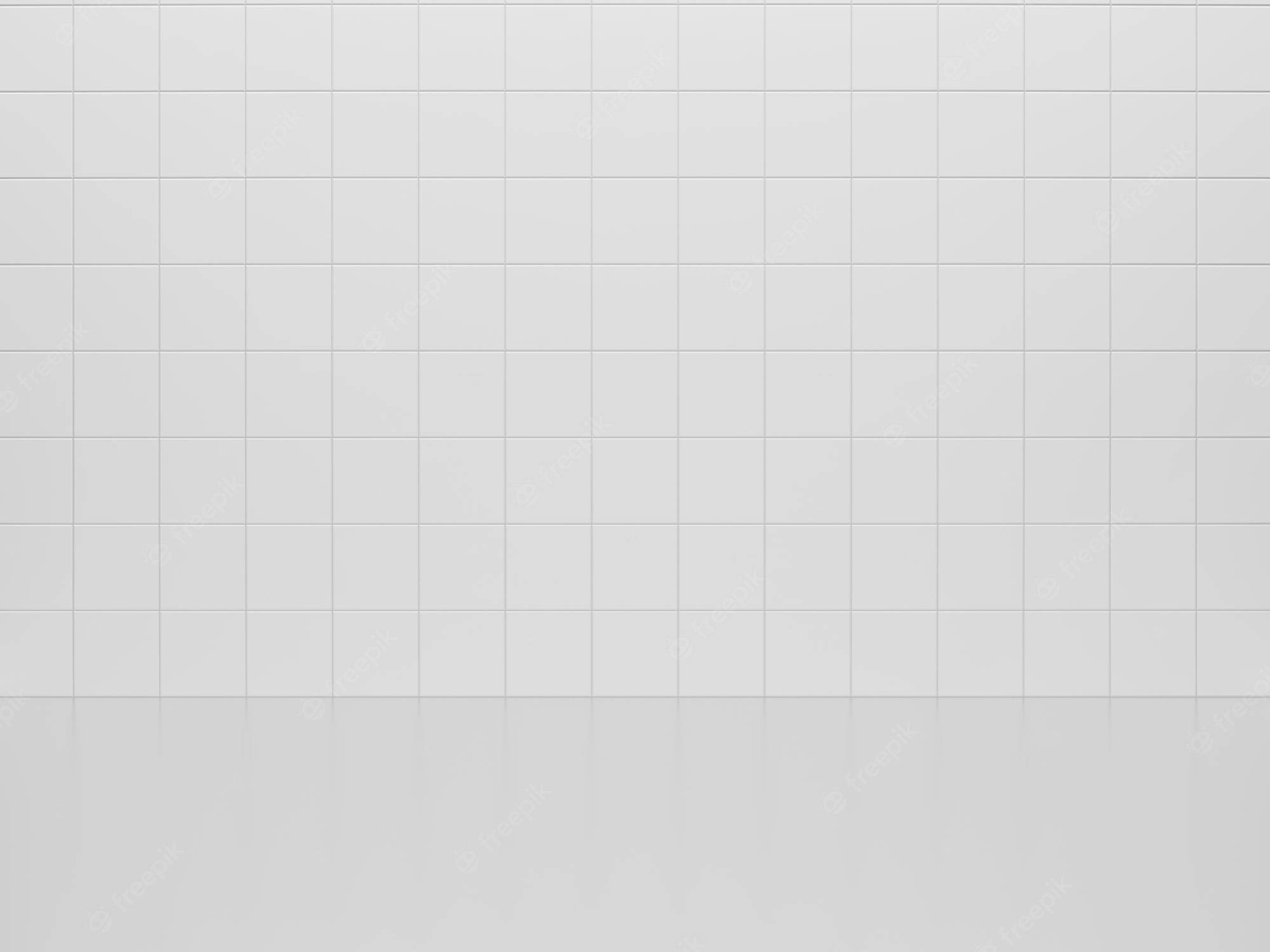 plain white floor tiles, minimalist white tiled wall, subtle grid lines, Full HD Desktop Wallpaper