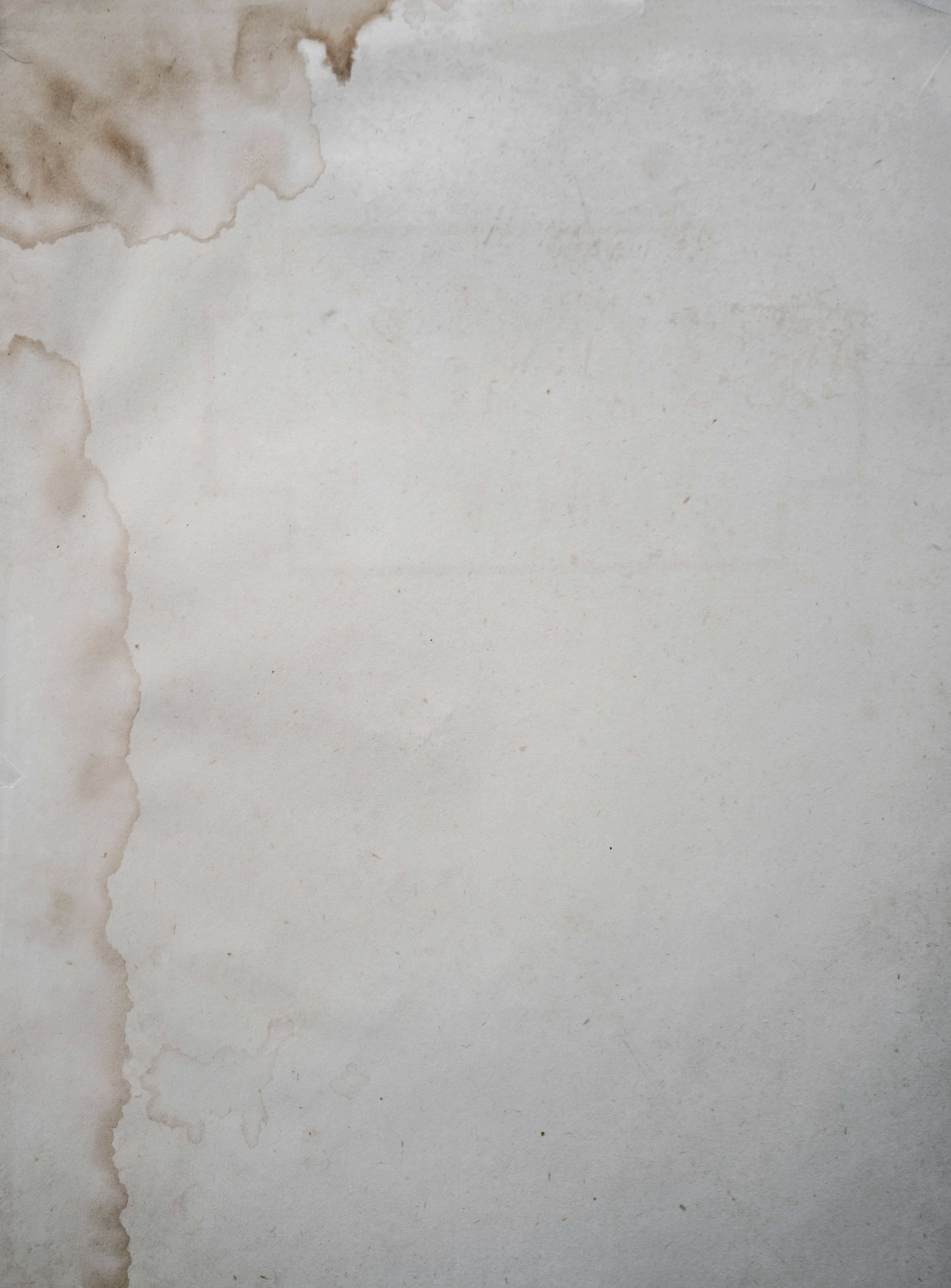 off-white paper, brown water stains, top left corner, 5K Phone Wallpaper