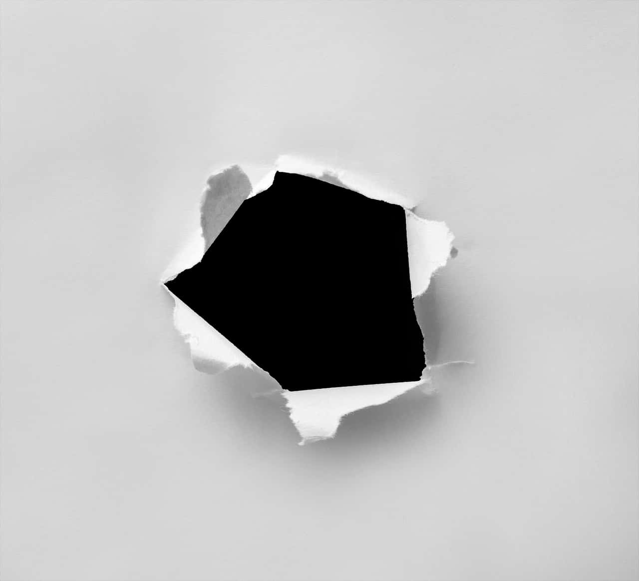 circular hole, torn paper, plain white paper, HD Desktop Wallpaper