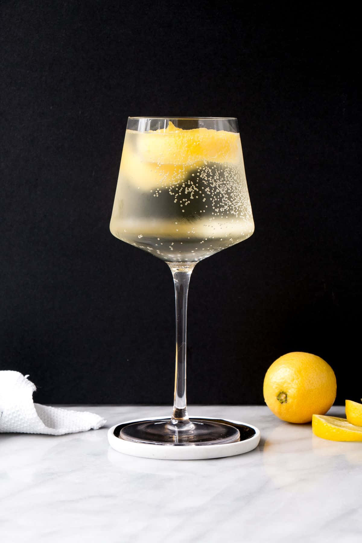 White Wine, lemon cocktail, wine glass, HD Phone Wallpaper