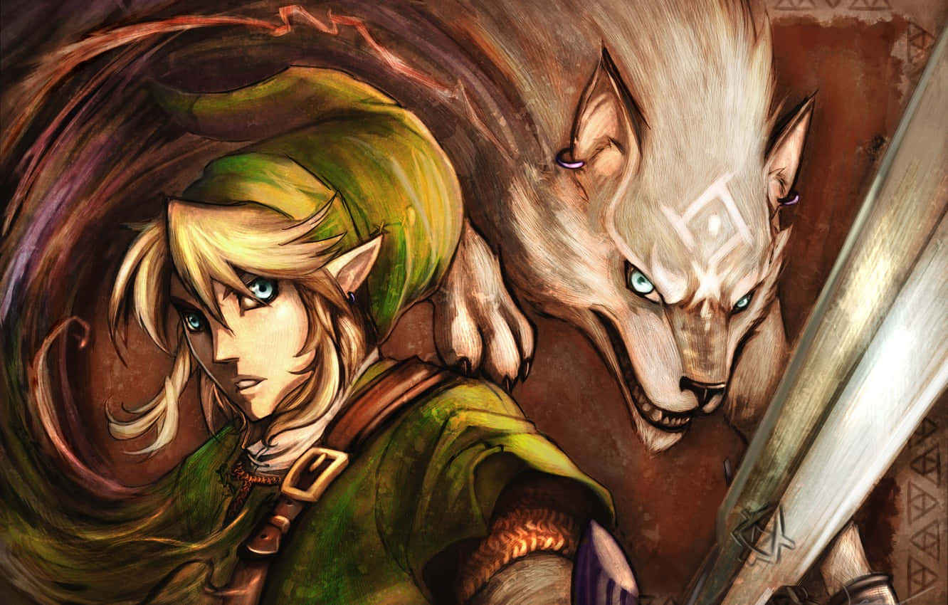 white wolf, snowy wilderness, green tunic, HD Desktop Wallpaper