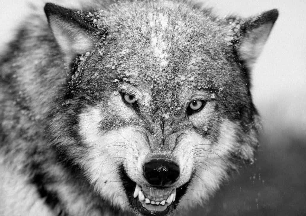 White Wolf, snowy forest, snowflakes, SD Desktop Wallpaper
