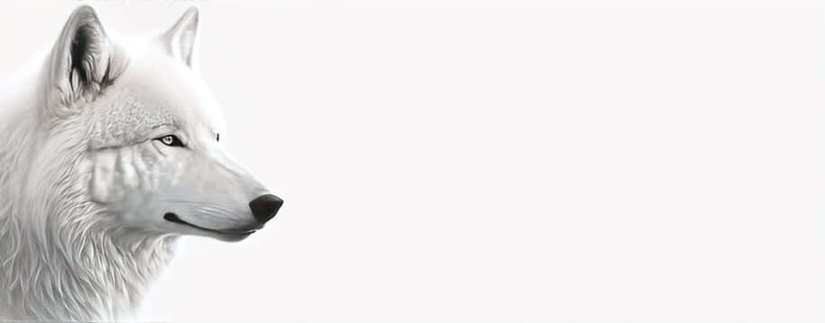 White Wolf, snowy forest, profile, SD Desktop Wallpaper