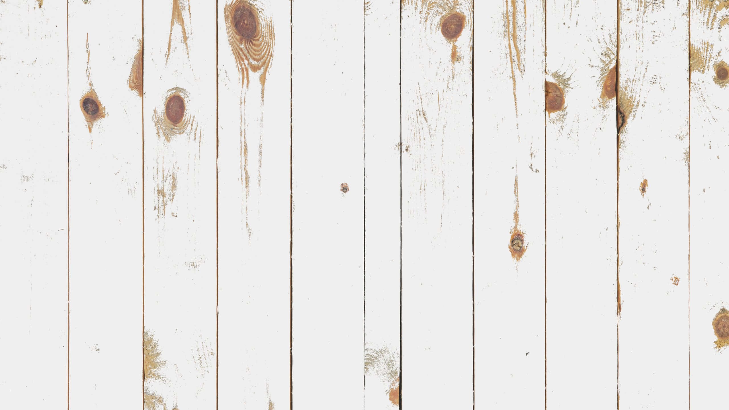 white wooden planks, visible grain knots, subtle brown stains, 2K Desktop Wallpaper