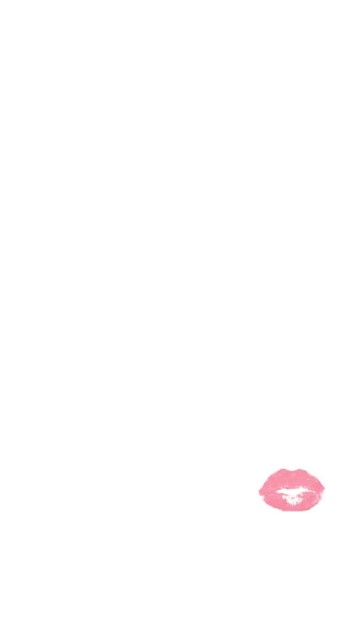 soft pink lipstick mark, bottom right corner, stark white background, HD Phone Wallpaper