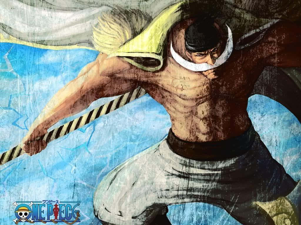 Whitebeard, muscular anime warrior, white beard, SD Desktop Wallpaper