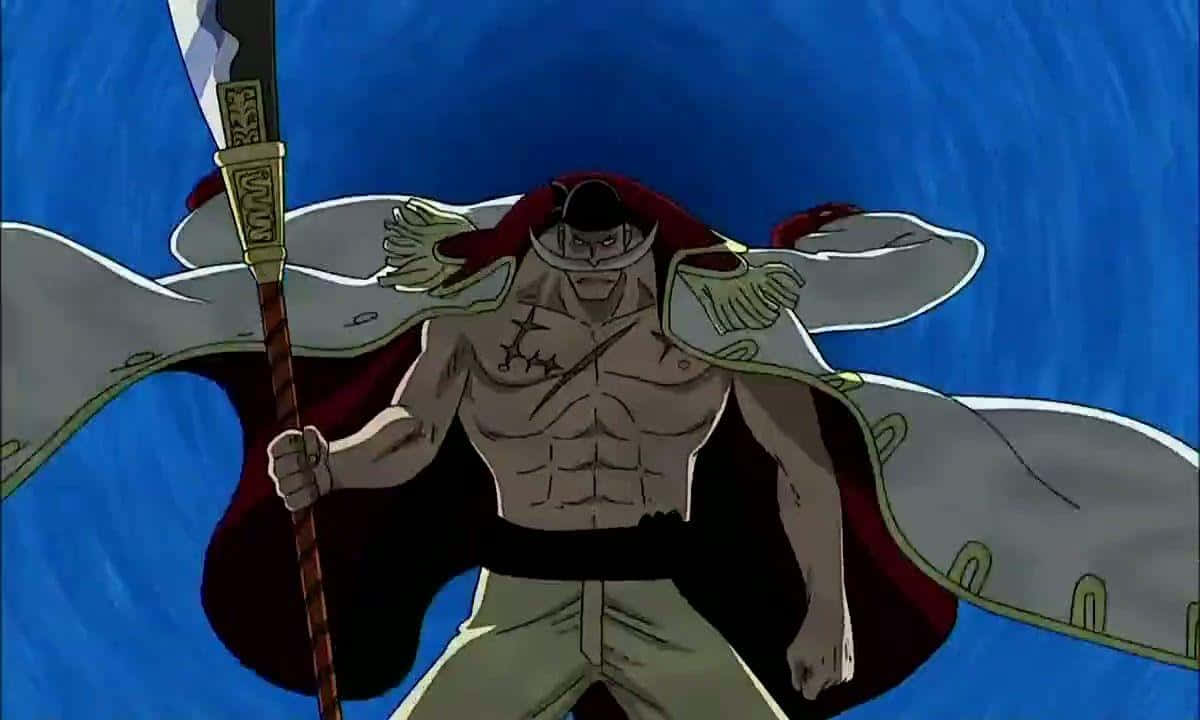 Whitebeard, red cape, golden staff, SD Desktop Wallpaper