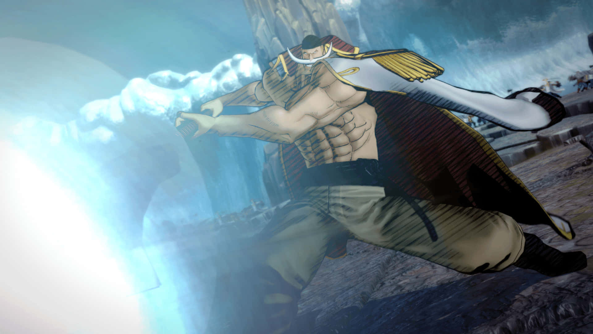 Whitebeard, anime warrior, cape, Full HD Desktop Wallpaper
