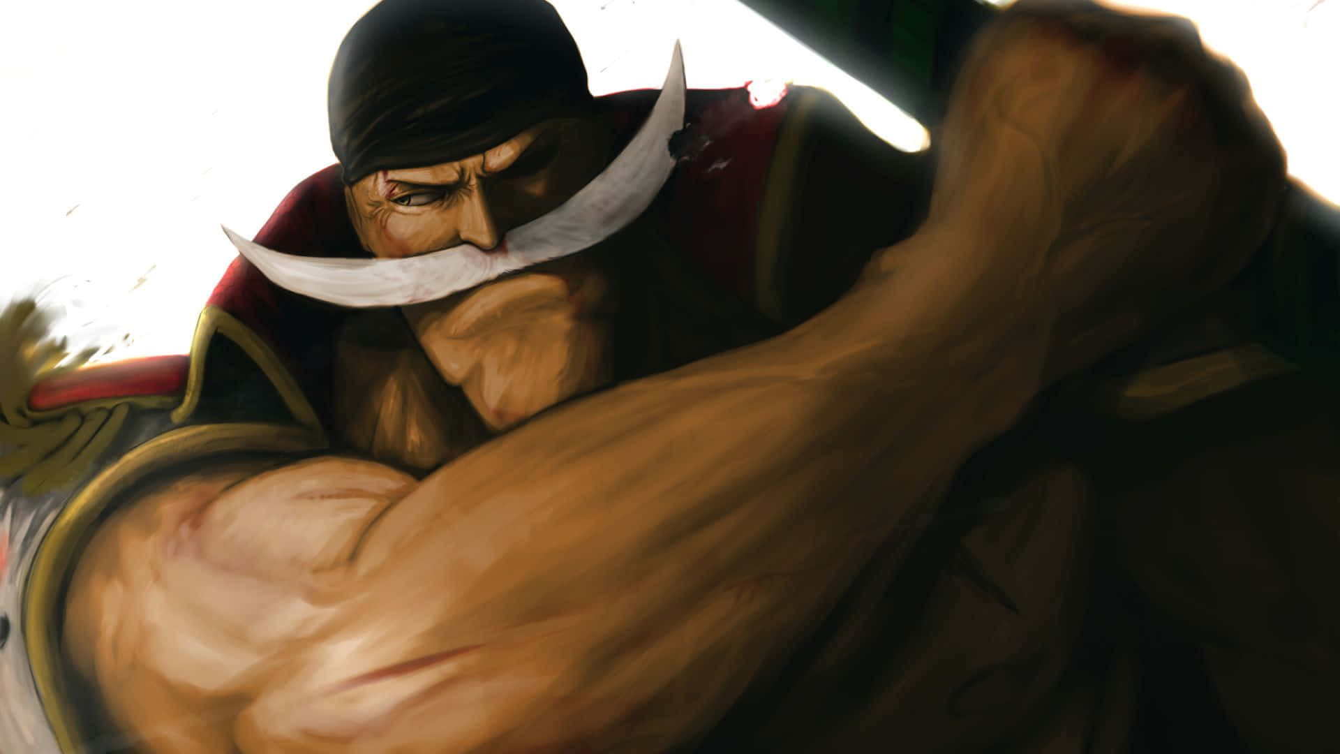 Whitebeard, anime pirate, white mustache, Full HD Desktop Wallpaper