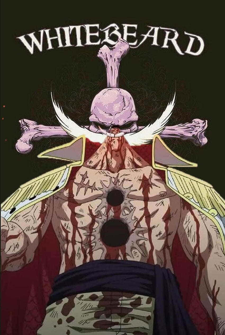 Whitebeard, skull head, bone crossbones, SD Phone Wallpaper