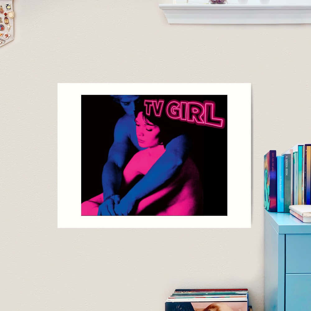 TV GIRL, neon pink, blue, SD Desktop Wallpaper
