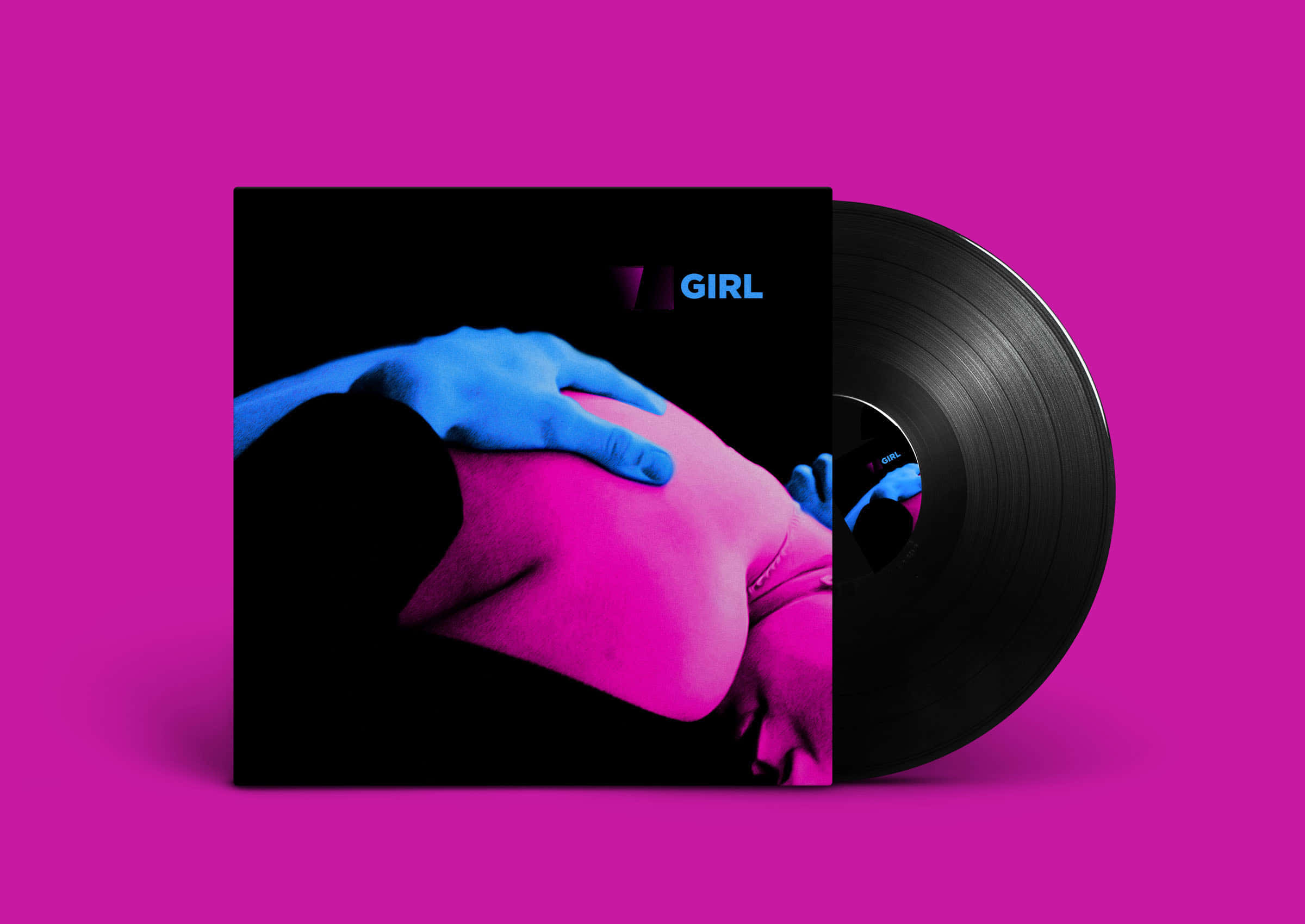 T V Girl, blue-gloved hand, pink shoulder, Full HD Desktop Wallpaper
