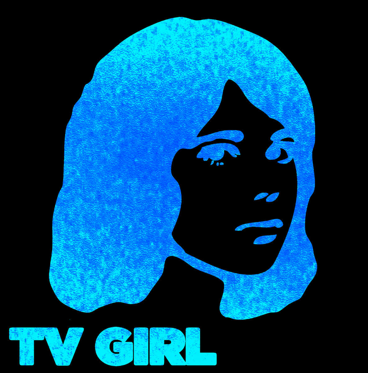 TV Girl, blue silhouette, textured silhouette, SD Phone Wallpaper