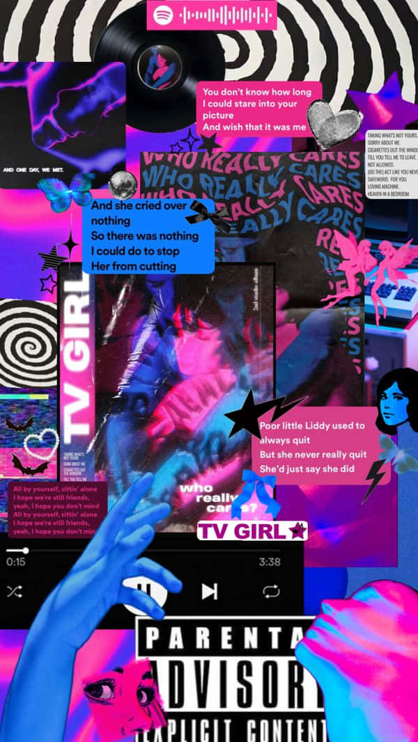 TV Girl, Who Really Cares, neon pink, SD Phone Wallpaper