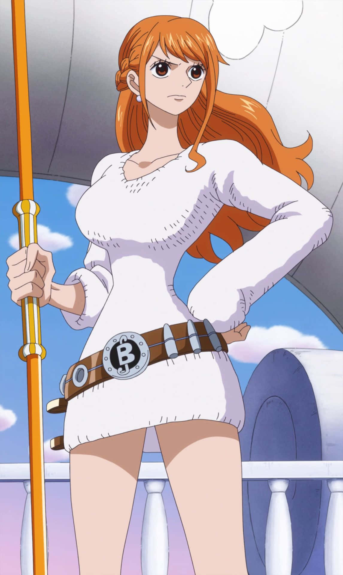 Whole Cake Island, anime girl, orange hair, Full HD Phone Wallpaper